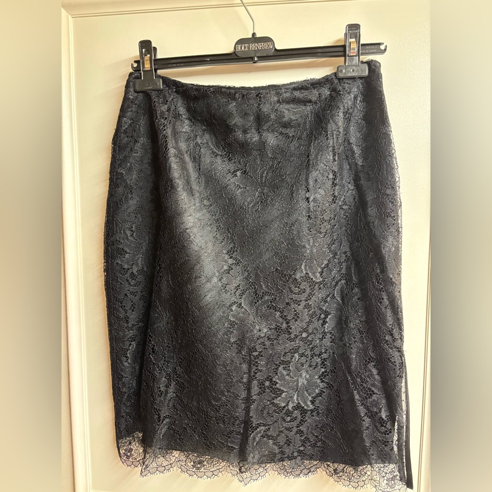 Ellen Tracy Black Lace Pencil Skirt